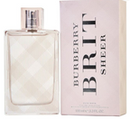 Burberry Brit Sheer Eau de toilette Perfume by Burberry for Women 3.3 Oz