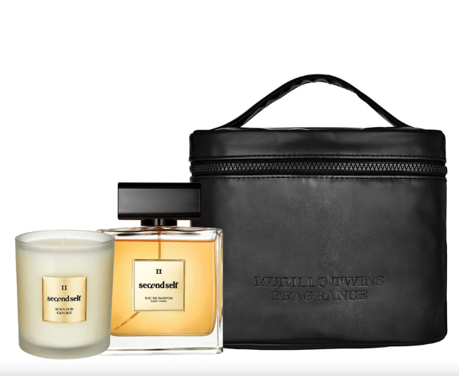 I I SECOND SELF/MURILLO TWINS GIFT SET (W) EDP SPRAY 3.4 OZ SCENTED CANDLES FLORAL 8.5 OZ COSMETIC BAG